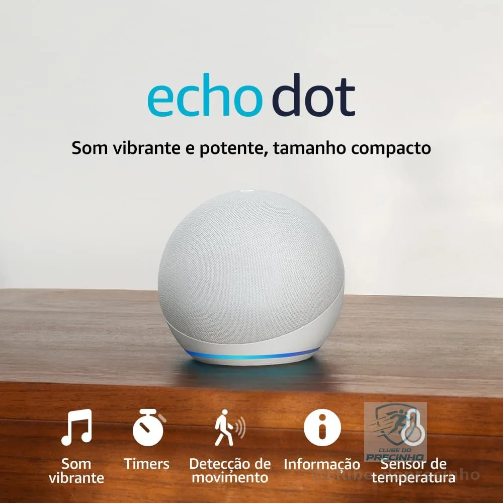 Echo Dot (Geração mais recente) | Smart speaker com Alexa, som vibrante e potente, Wi-Fi e Bluetooth | Cor Branca, com Acesso Antecipado à Alexa+