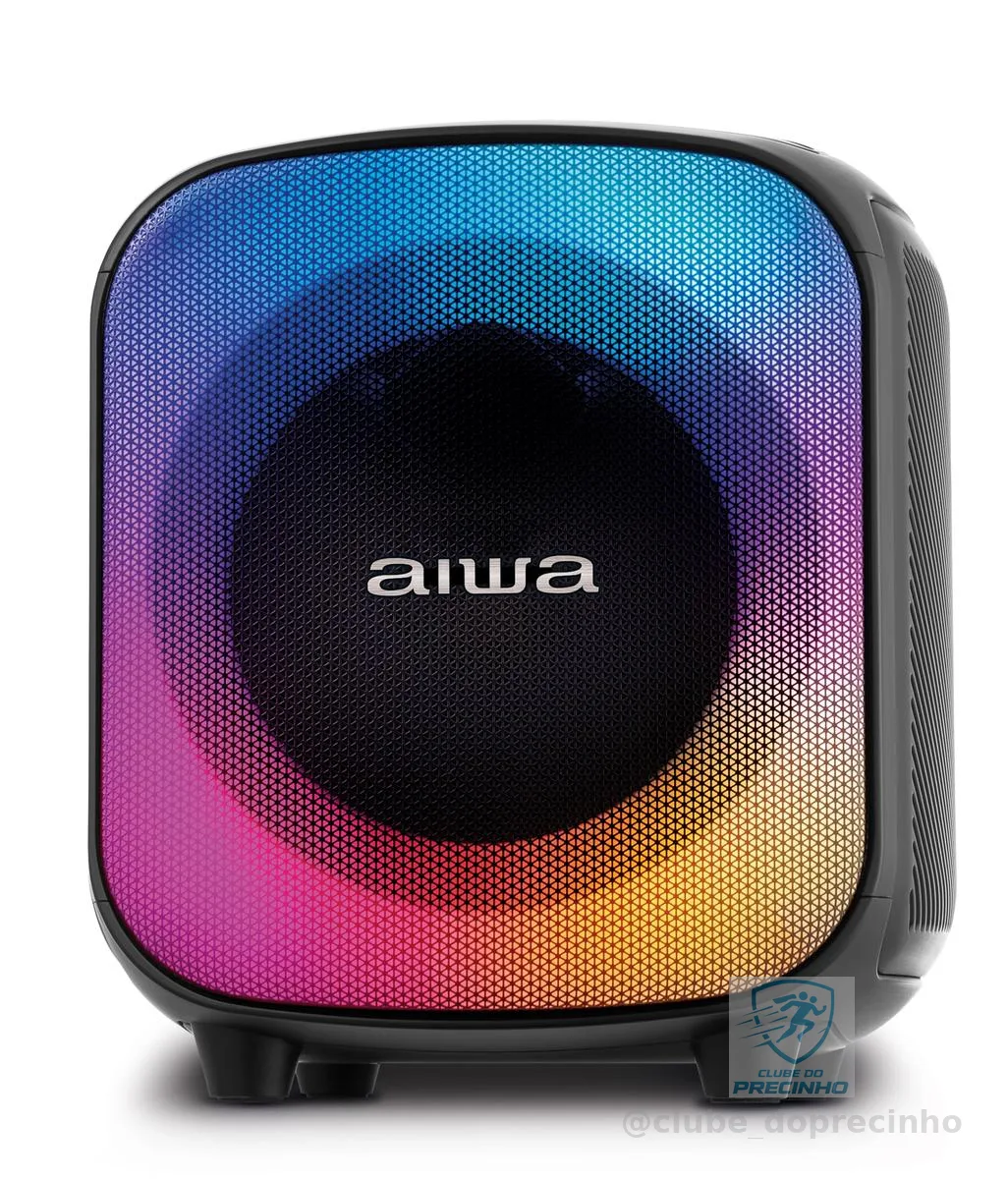 Caixa de Som PartyBox AIWA PB-07 Bluetooth 8H RGB USB TWS Preto