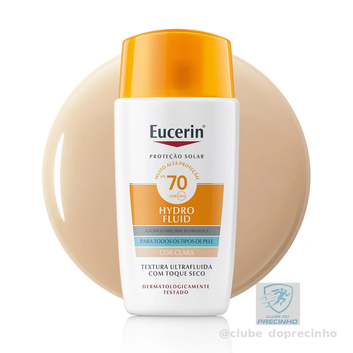 Eucerin Sun Protetor Solar Hydro Fluid Facial Cor Clara FPS70 50ml