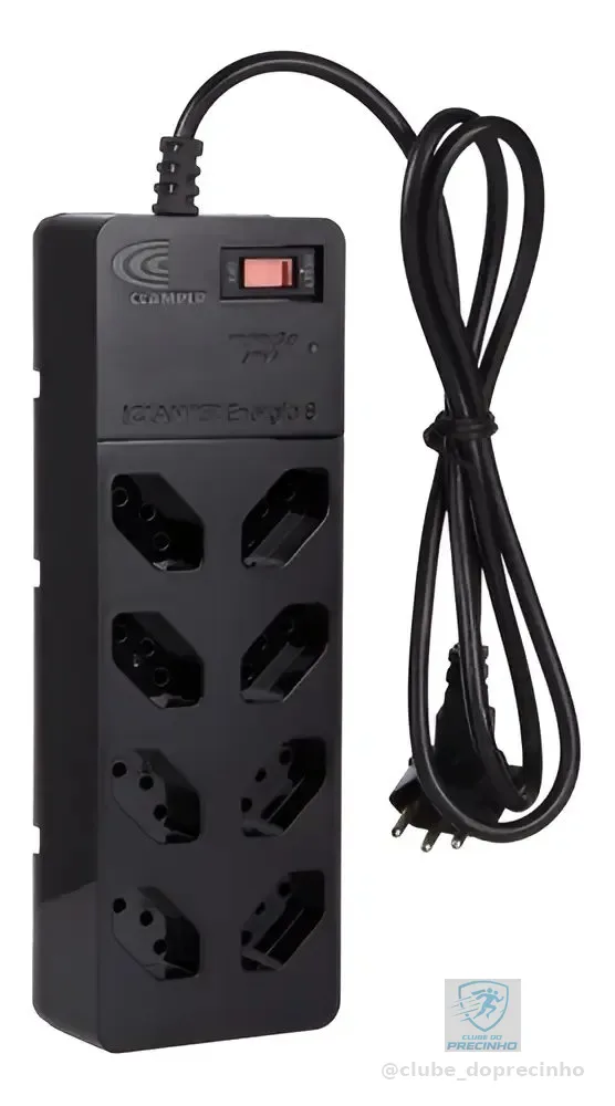 Filtro De Linha com DPS iCLAMPER Energia 8 Tomadas Régua com Tecnologia LCF