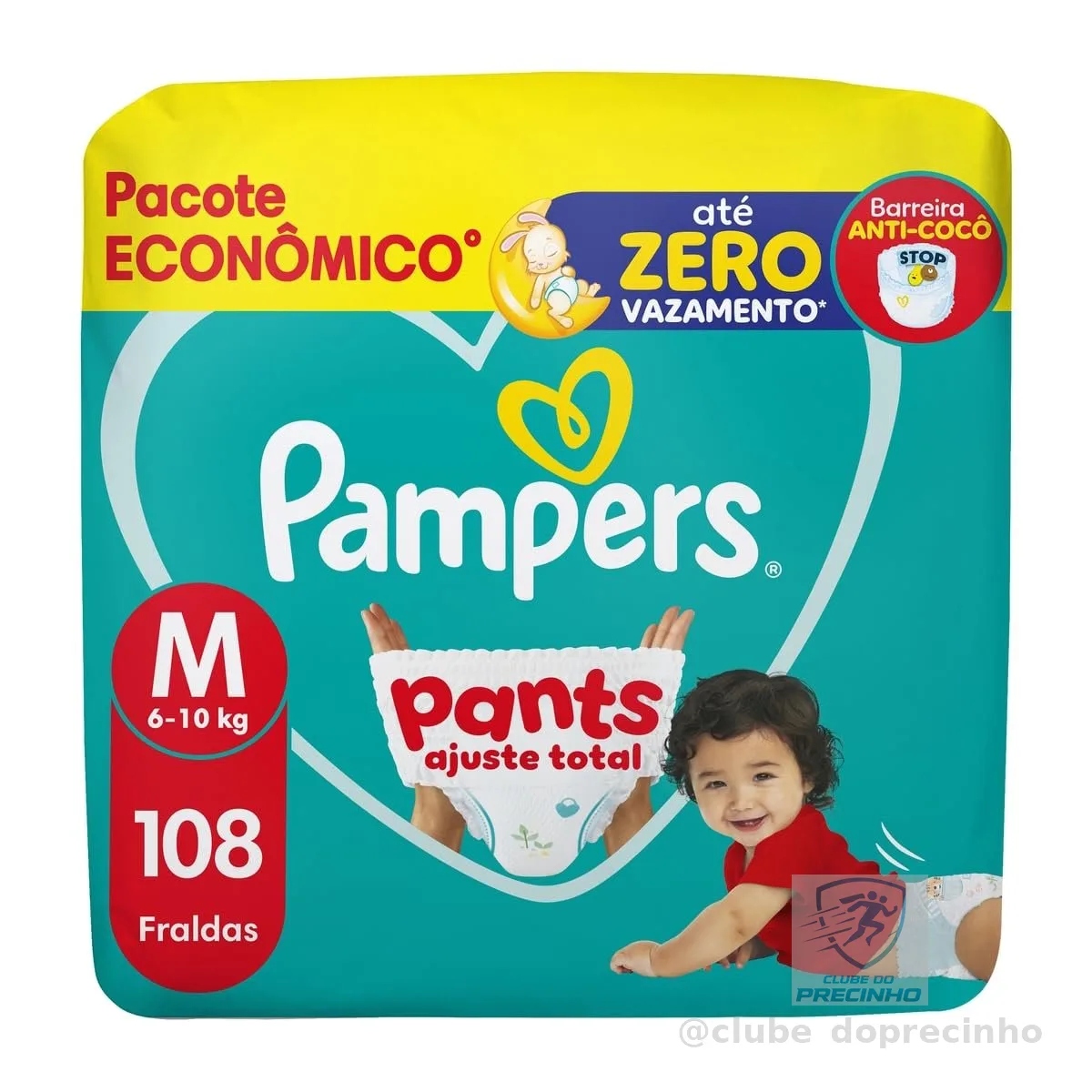 Fralda Pampers Pants Ajuste Total Tamanho M, 108 Unidades