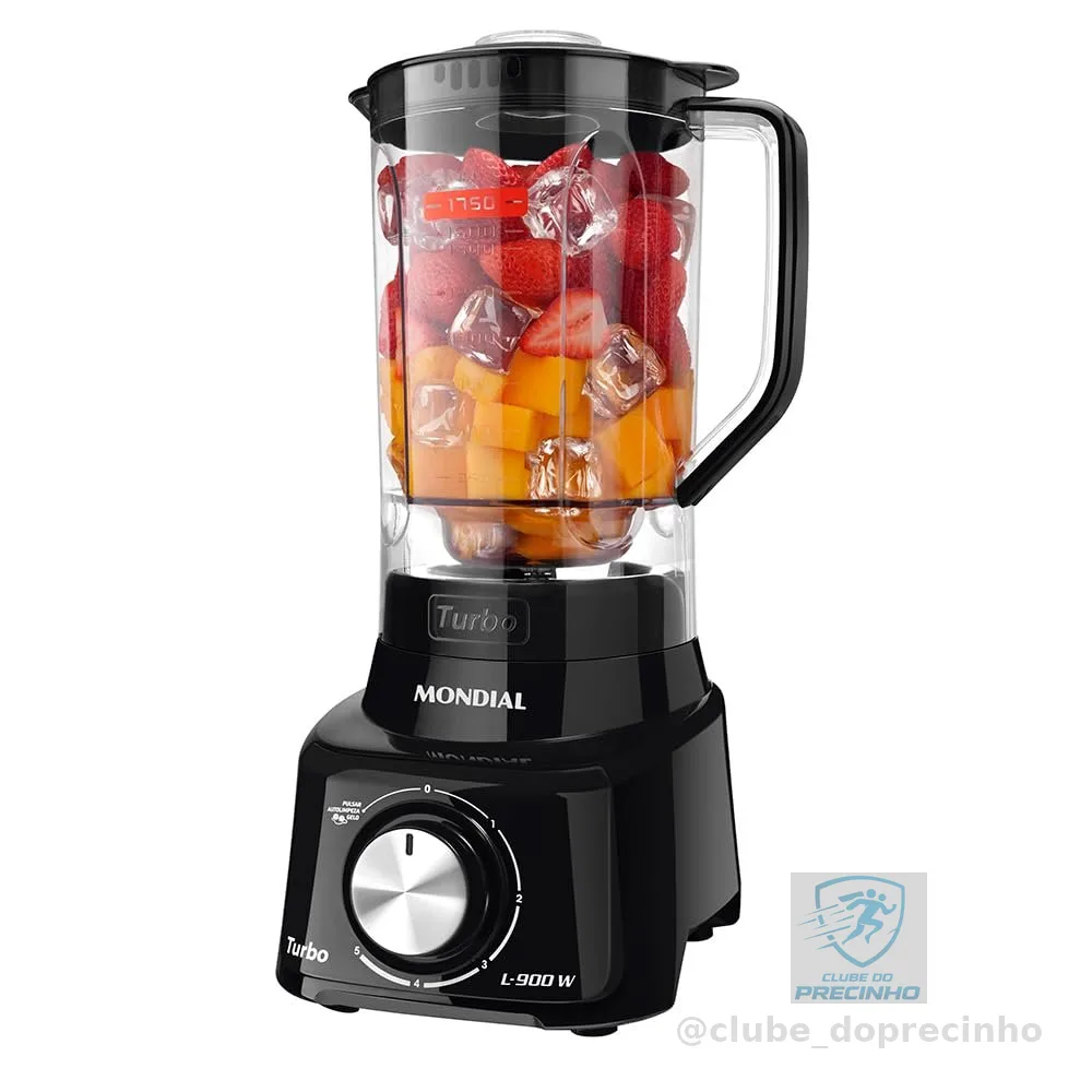 MONDIAL Liquidificador, Turbo L-900W, 110V, Preto, 2,7L - L-900-FB