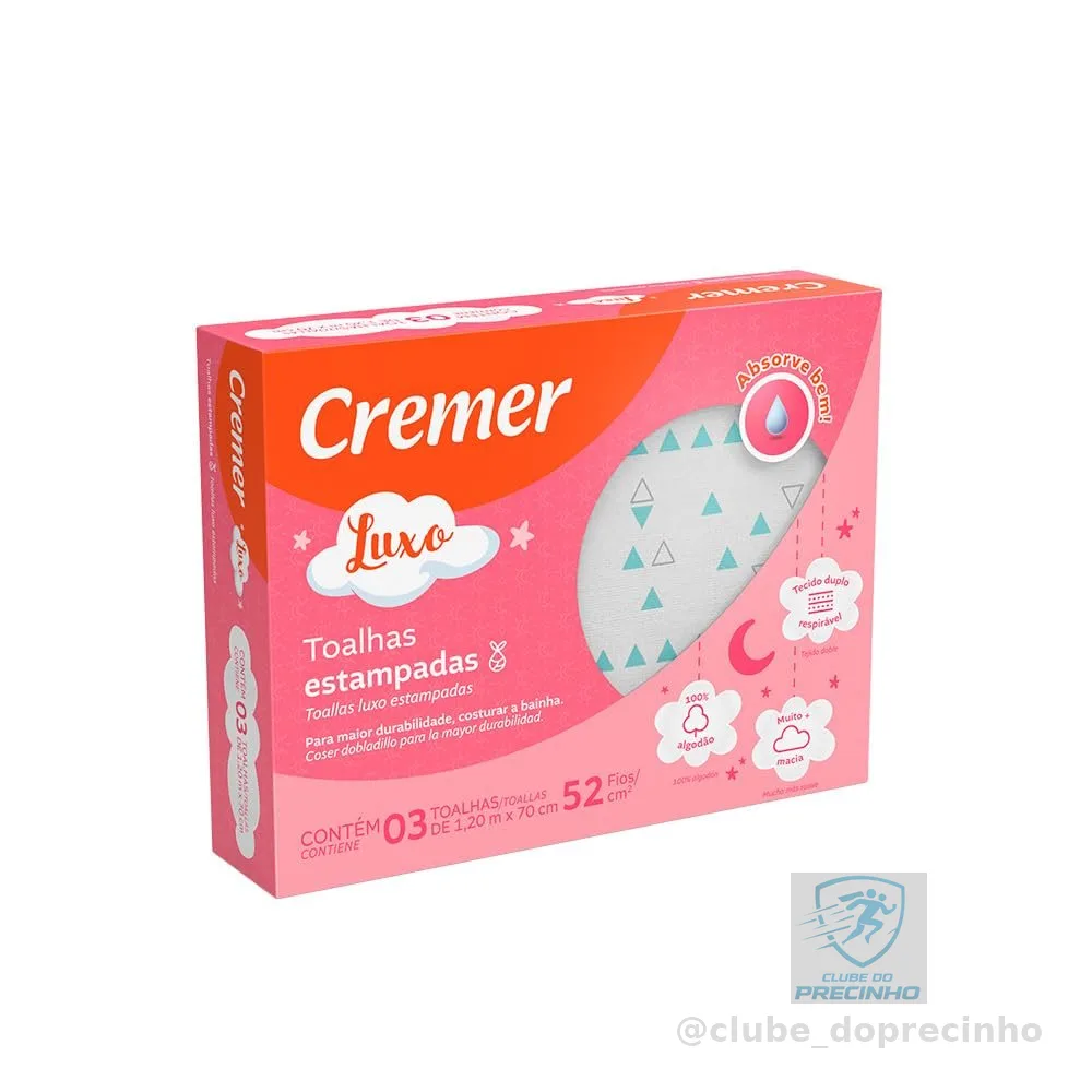 Cremer Toalha Luxo Estampa Feminina Com 3 Unidades