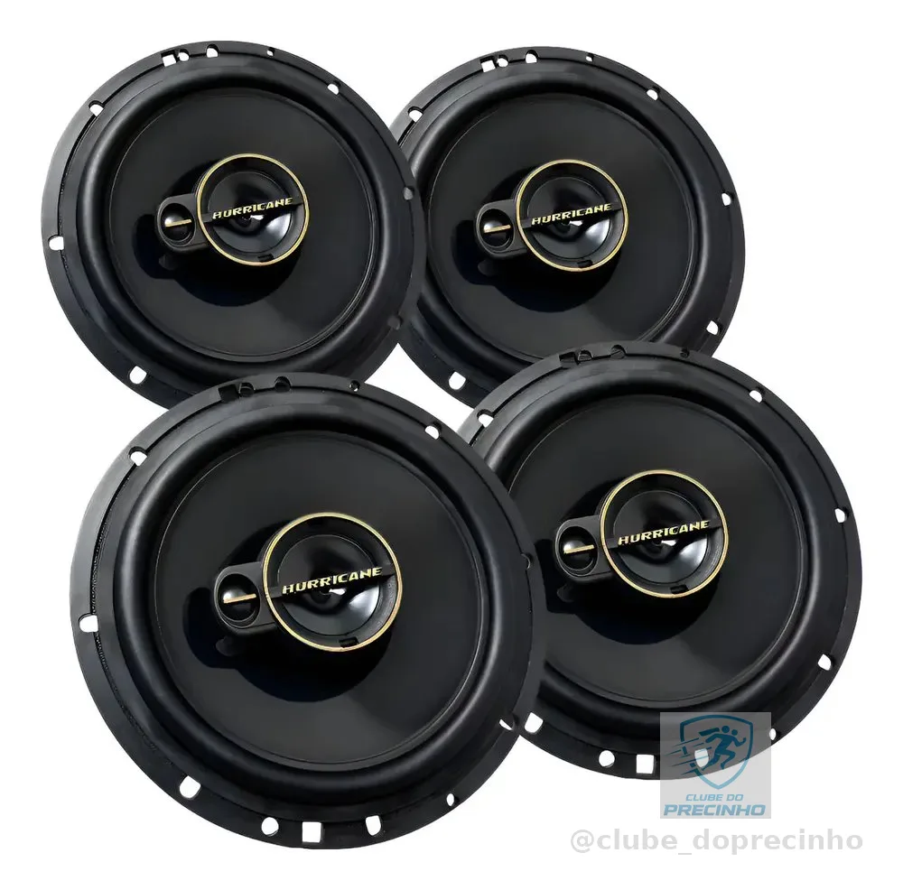 Kit Alto Falante Hurricane Triaxial Aurum A6t 6 Pol 240w 4un Preto