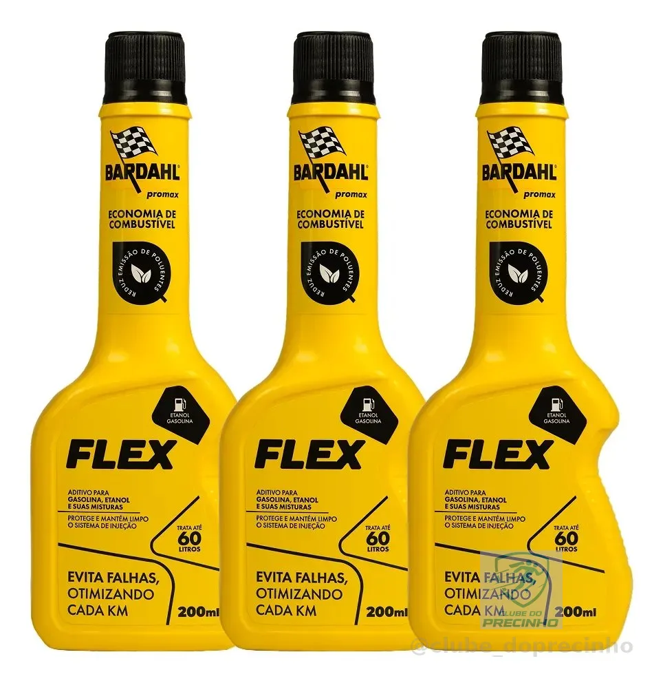 Aditivo Combustível Bardahl Flex 200ml Kit 3 Un.