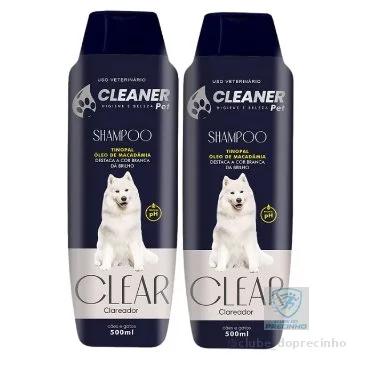 Kit 2 Shampoo para Cachorro Branqueador 500ml Shampoo Clareador para Cachorro Branco Shampoo Pet UP Clean Cleaner