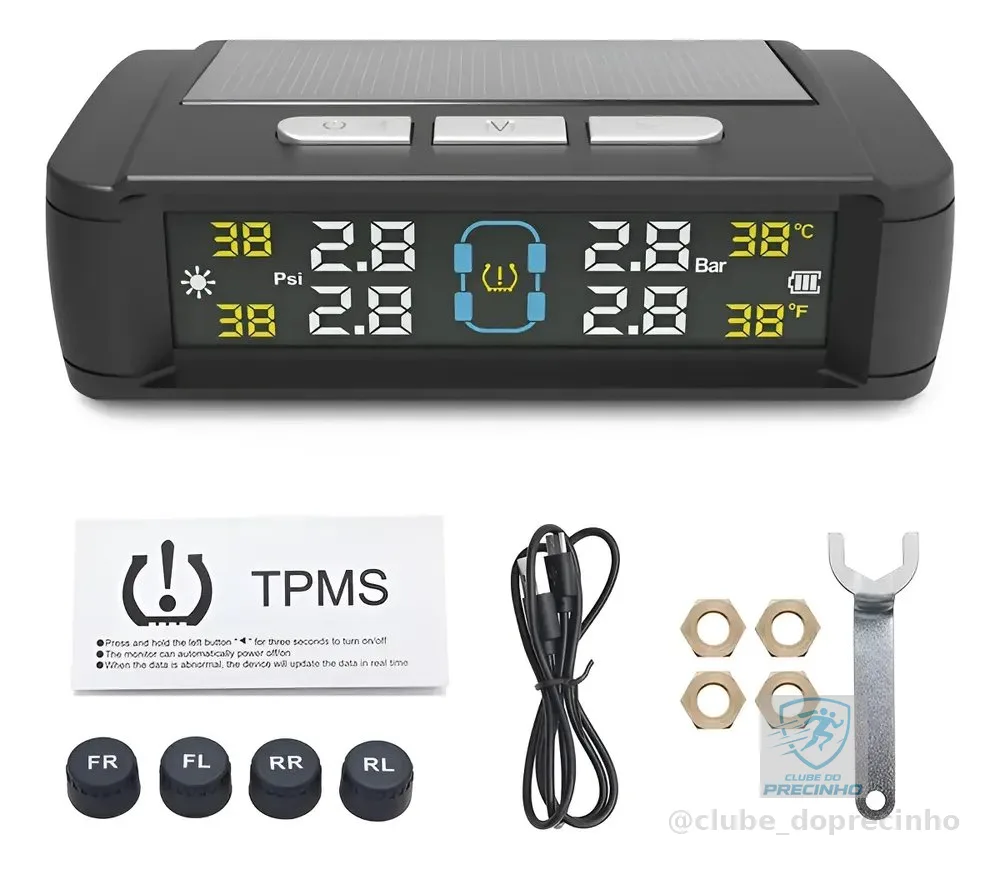 Sensor De Pressão Dos Pneus Sistema De Sensor Externo Alarme