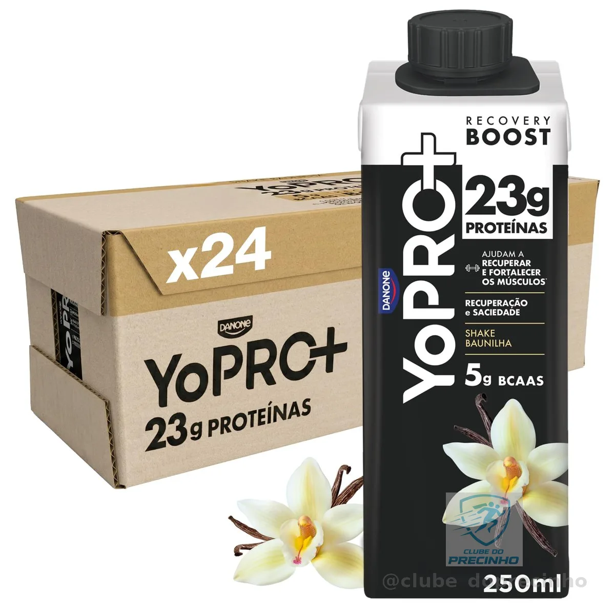 Pack YoPRO Bebida Láctea UHT Baunilha, Alto Teor de Proteína (23 g), Caixinha 250 ml – 24 Unidades