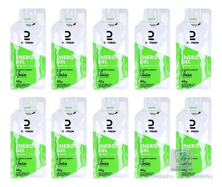 Kit 10 Unidades Energy Gel 40g Limão Decathlon Limo