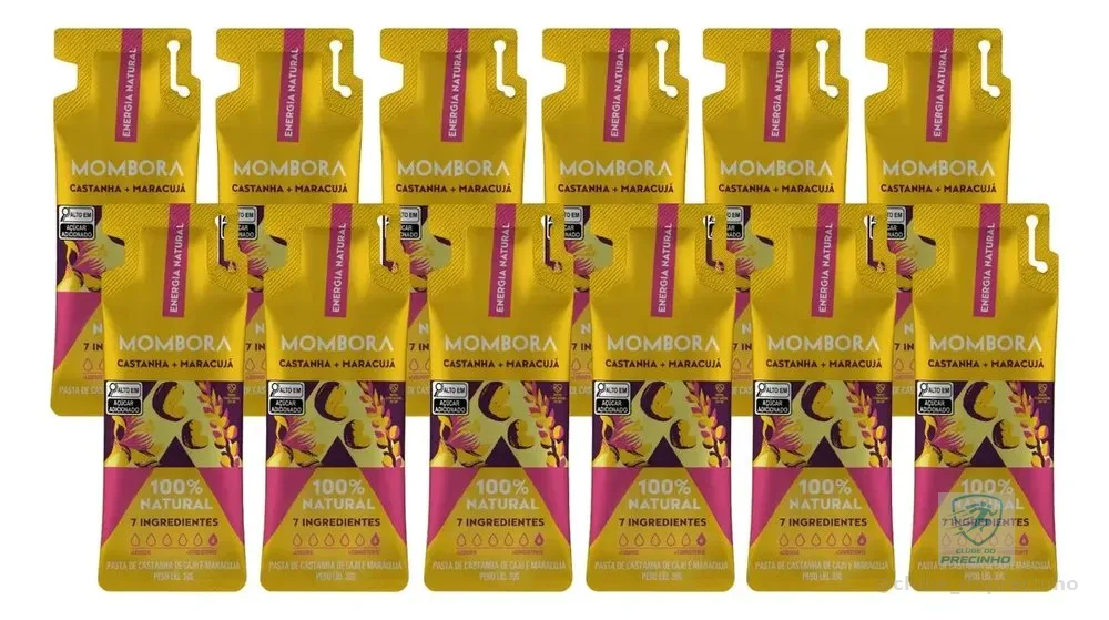 Carbo Gel Natural Energy - Kit 10 Un Castanha E Maracujá Sabor Castanha De Caju E Maracujá
