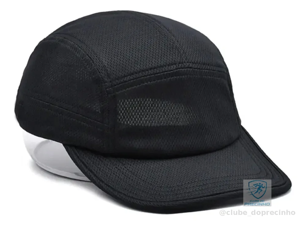 Boné Esportivo Run Corrida Caminhada Aba Curva Unissex Basic Preto Un