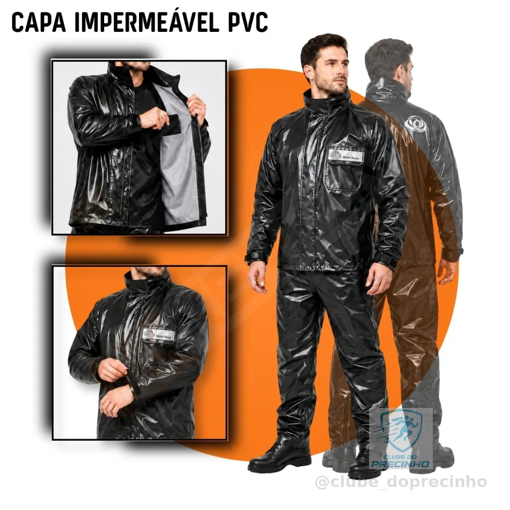 Capa de Chuva Conjunto Completo Pvc Impermeável Para Motoqueiro Adulto