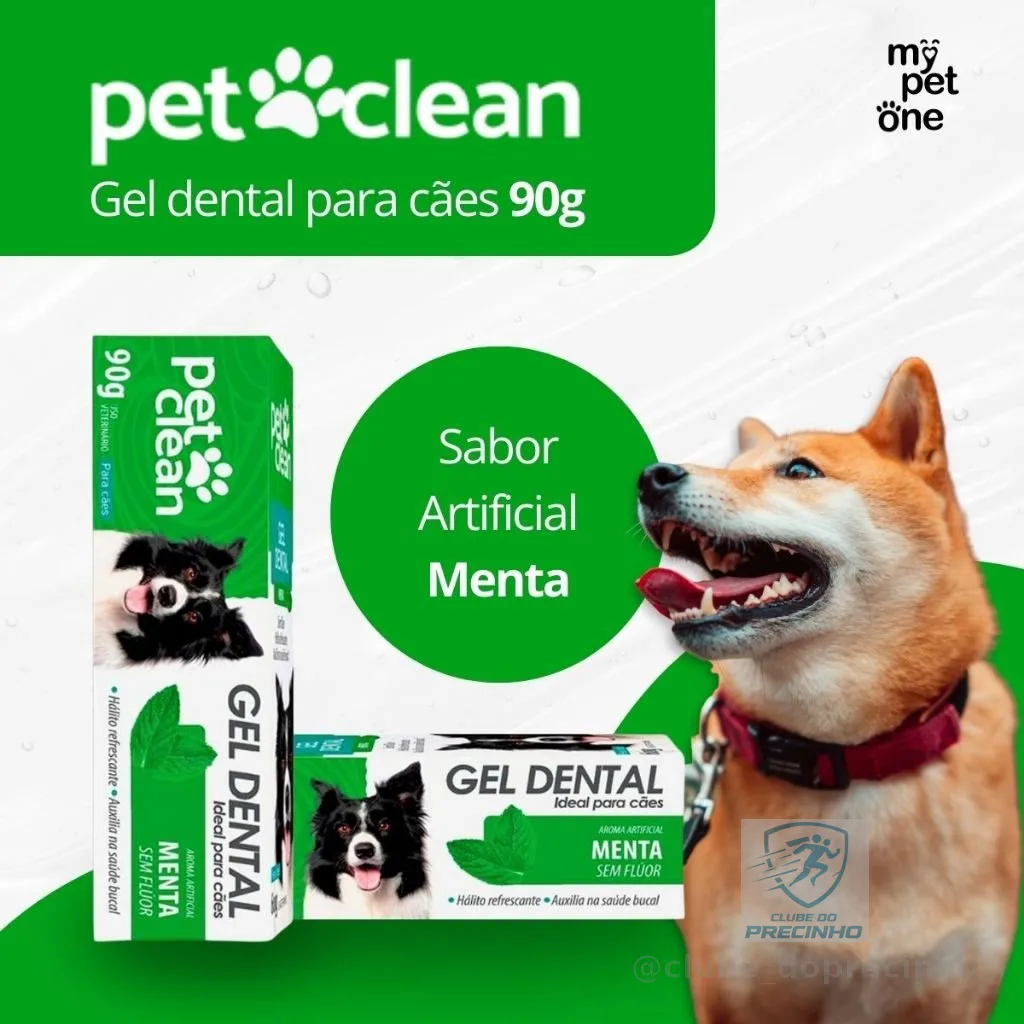 Pasta de Dente Cães e Gatos Pet Clean Gel Dental 90g - Menta