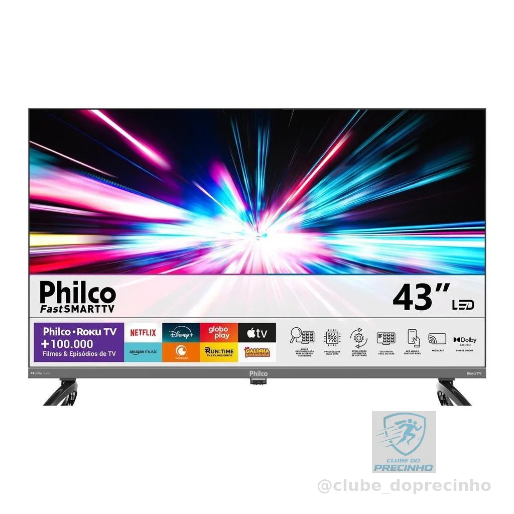 Smart TV 43" Philco QLED HDR10 Roku TV P43KRB