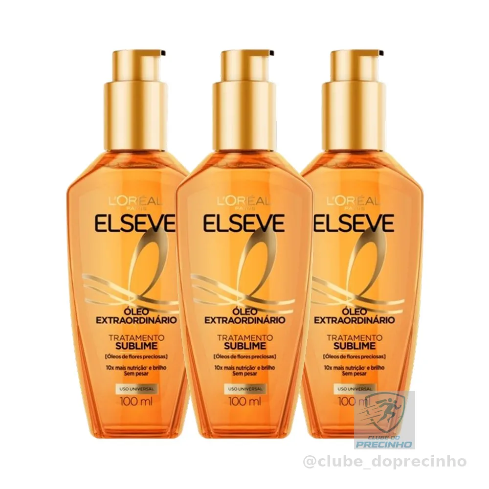 Kit 3 Óleo Capilar Elseve L'Oréal Paris Óleo Extraordinário 100ml - 3 unidades