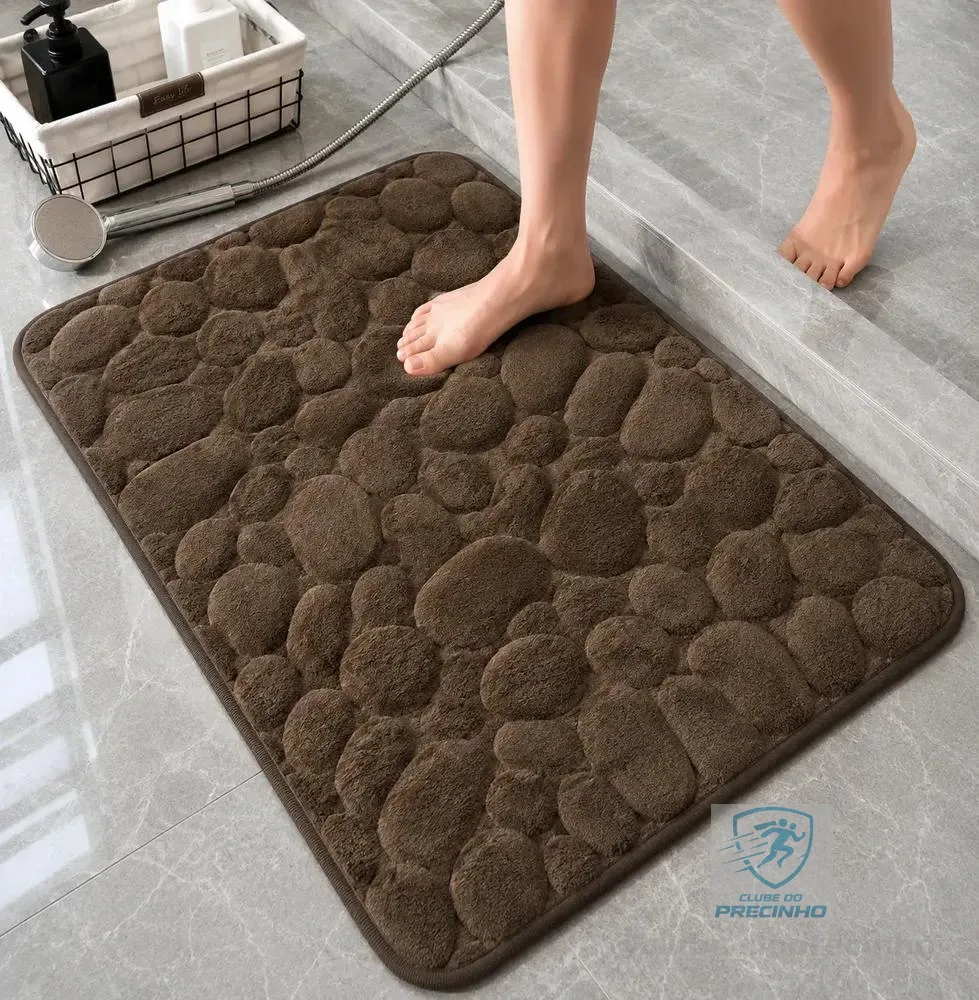 Tapete Banheiro Antiderrapante Macio Absorvente 60x40 Marrom