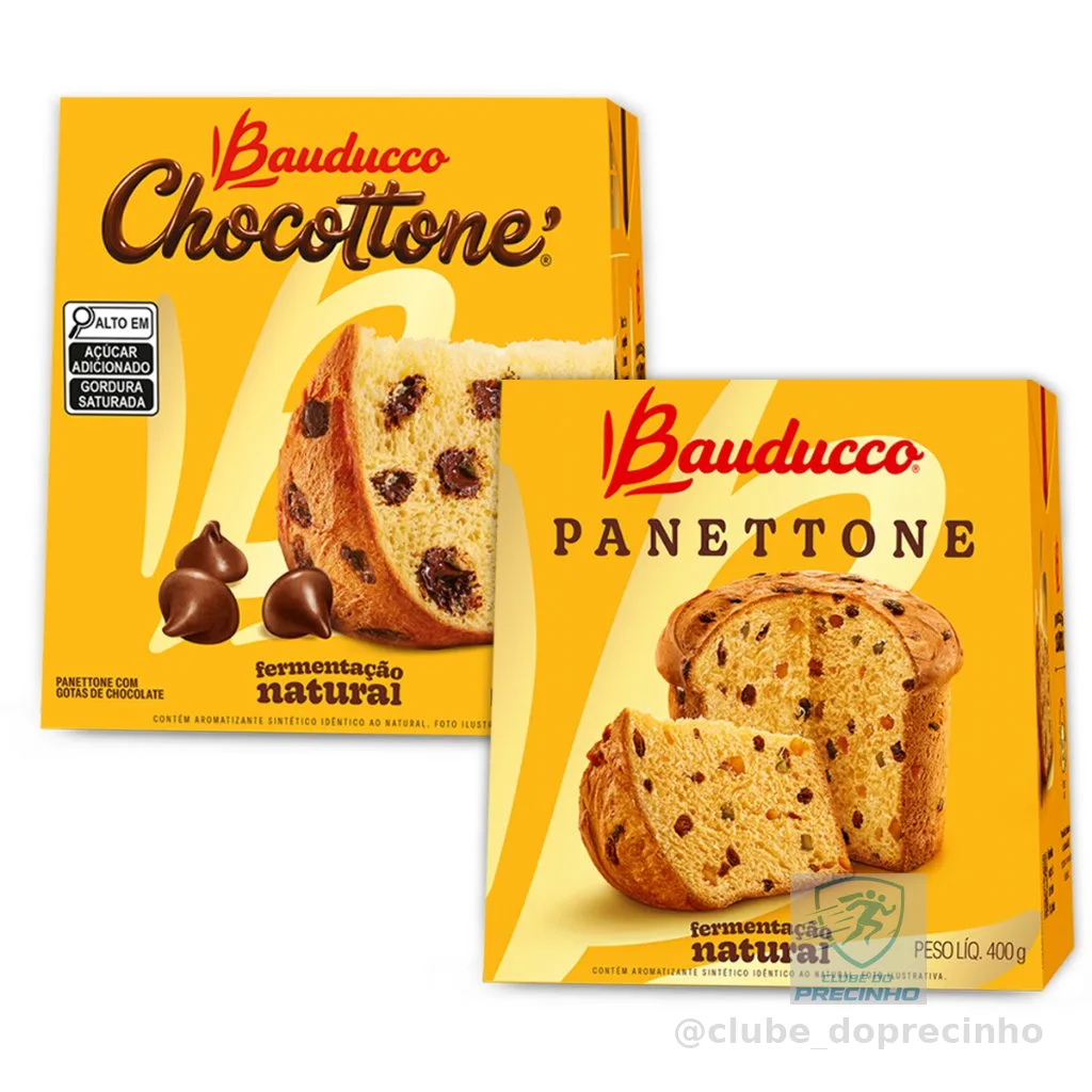 KIT 01 und Panettone Frutas Cristalizadas 400g + 01 und Chocottone 400g Bauducco