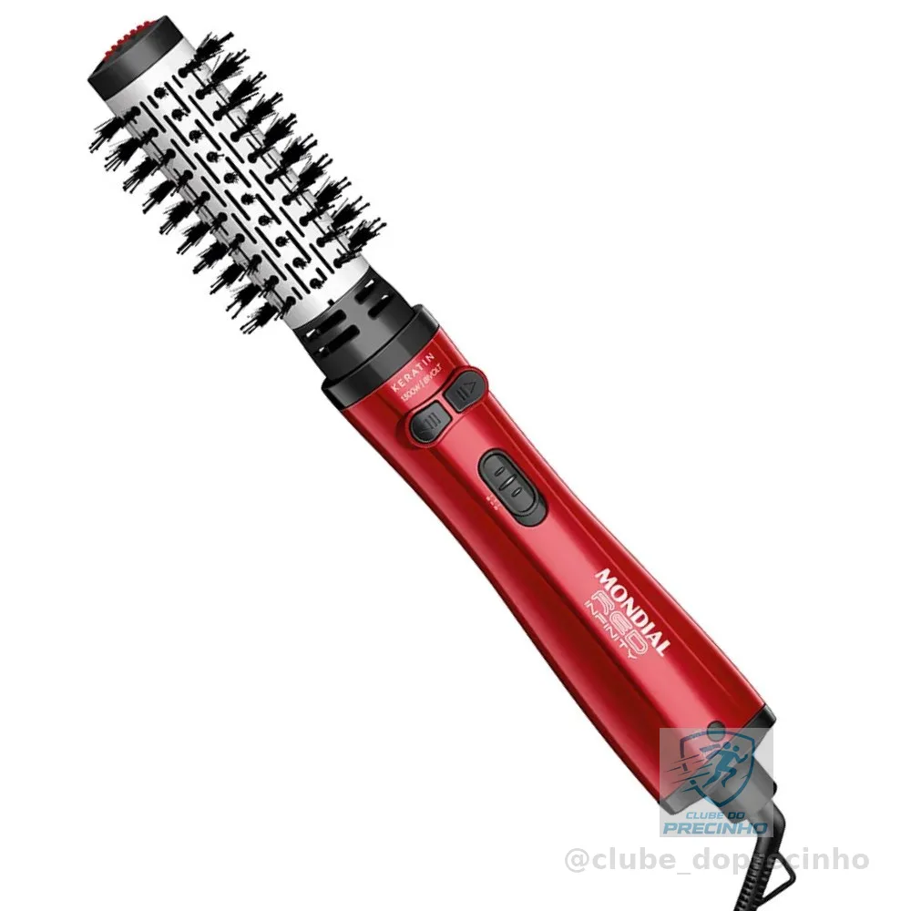 Escova Rotativa Modeladora Mondial Vermelha ERB-11 Bivolt 127V/220V