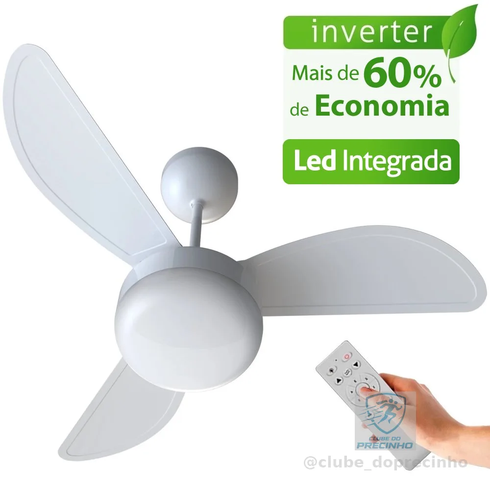 Ventilador de Teto Ventisol Fênix Inverter Controle Remoto Led Integrada - Bivolt