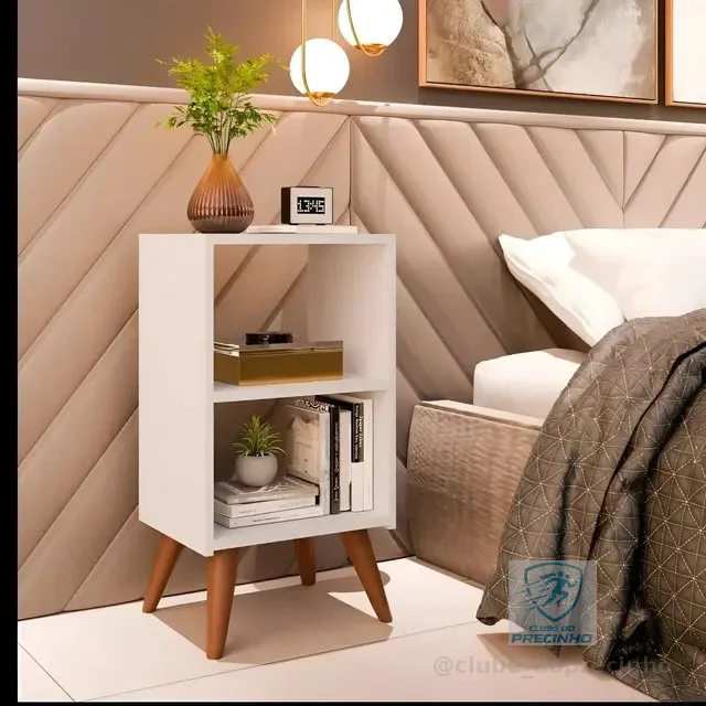 Mesa De Cabeceira Criado Retro Cama Quarto Suite Cor Branca