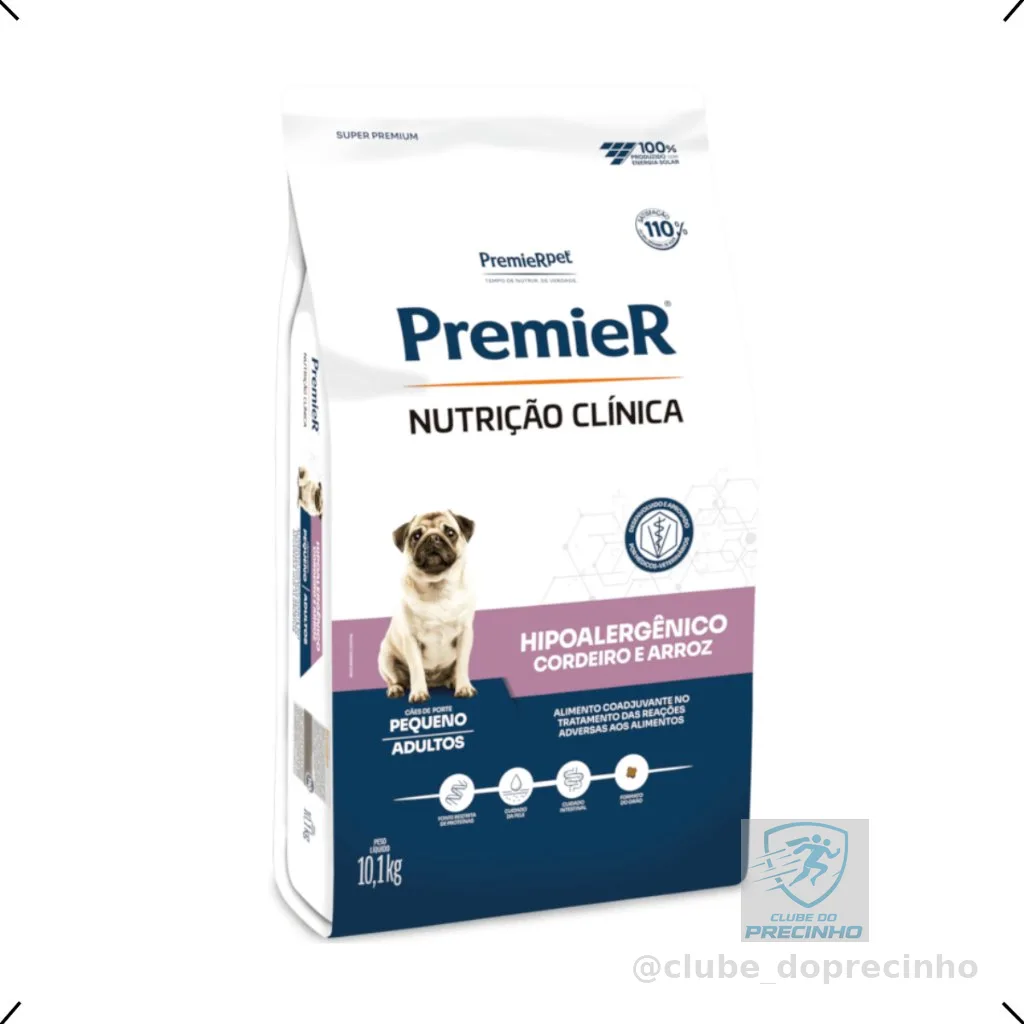 RAÇÃO PREMIER NUTRIÇÃO CLINICA HIPOALERGENICA CORDEIRO RAÇA PEQUENA 10KG