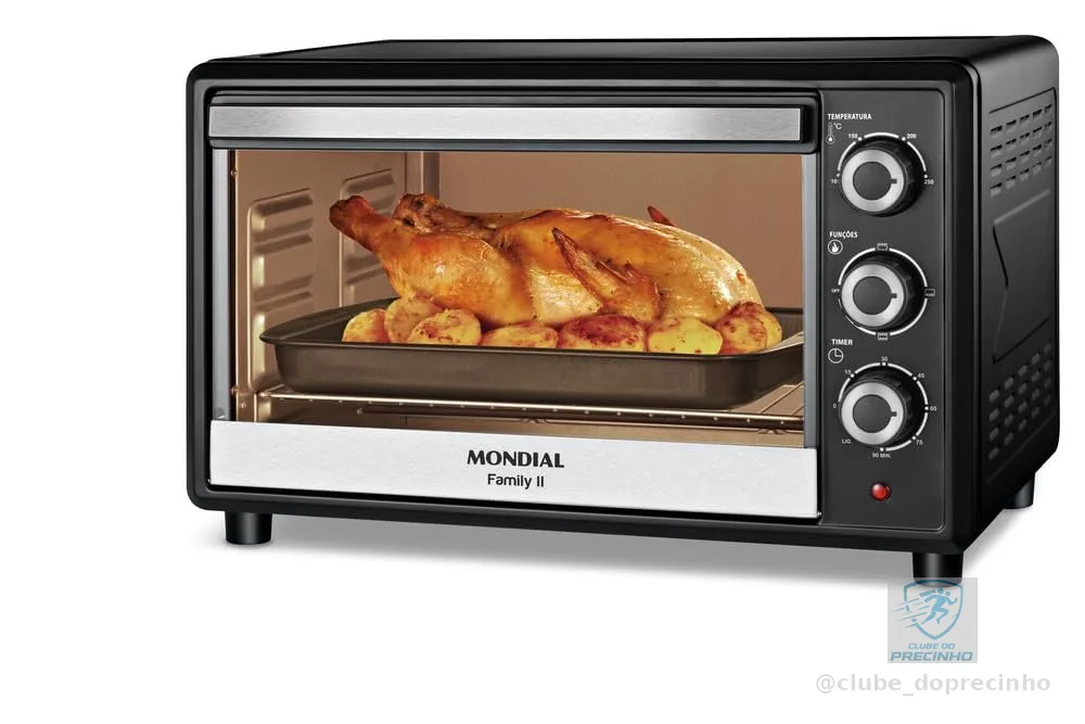 MONDIAL Forno Elétrico 42L Family II, Preto/Inox, 1600W, 220V - FR-42
