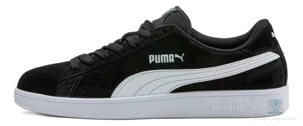 Tênis Smash V2 Puma Preto E Branco 40 Br