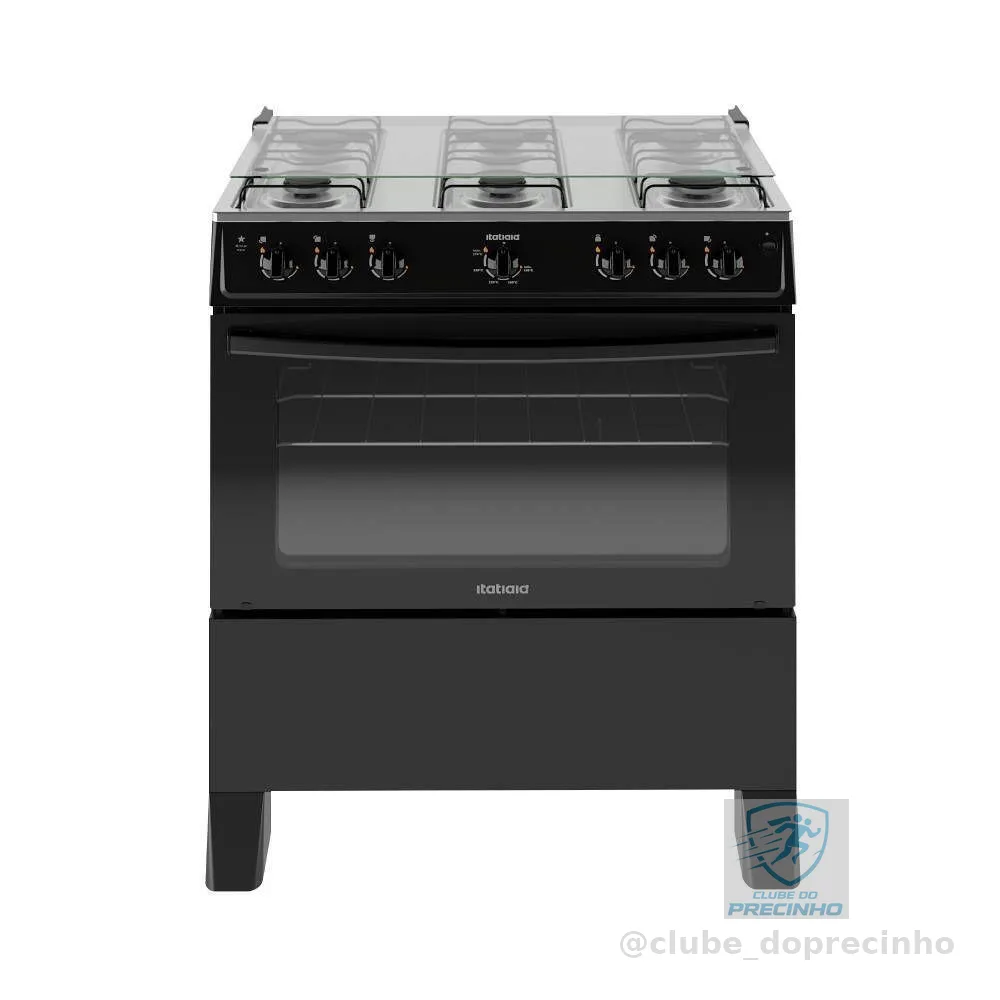 Fogão Itatiaia Star New Piso 6 Bocas Preto Mesa de Inox Bivolt 3700000474