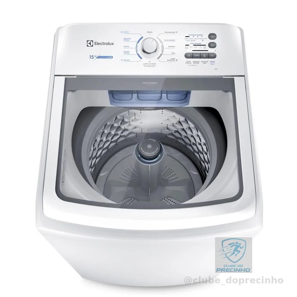 Máquina de Lavar Electrolux 15kg Branca Essential Care com Cesto Inox e Jet&Clean (LED15)