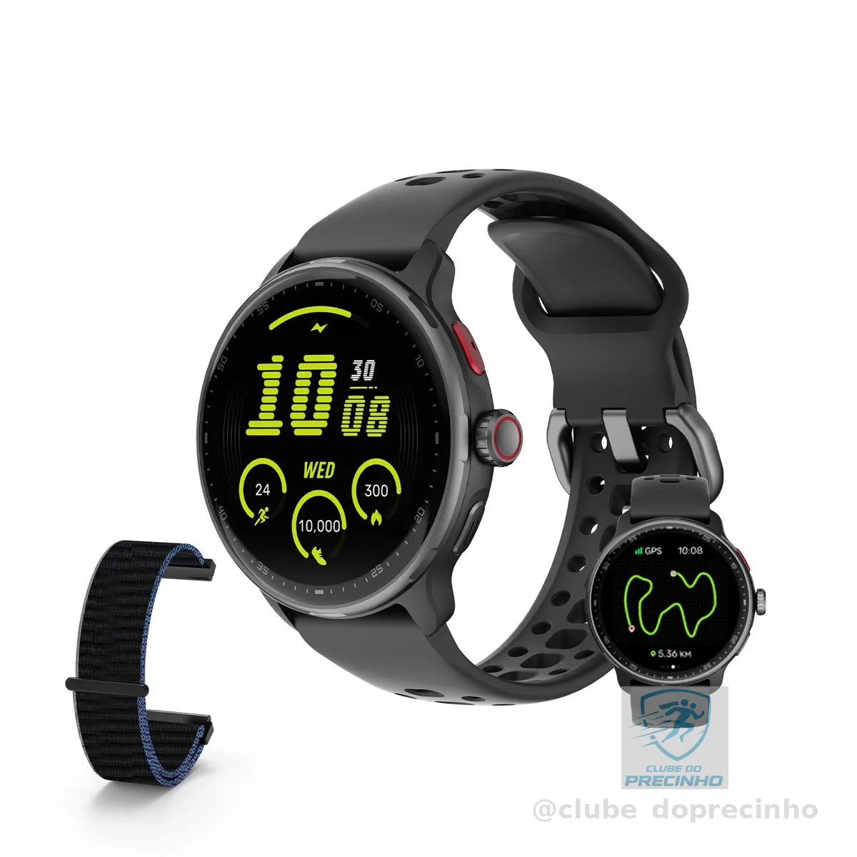 Bettdow SmartWatch GPS, Relogio Smartwatch Masculino e Feminino, 1,43 polegadas HD AMOLED, chamada Bluetooth, Esportivos relógio com voz por IA, Compatível com Android iOS, 2 Pulseiras (preto)