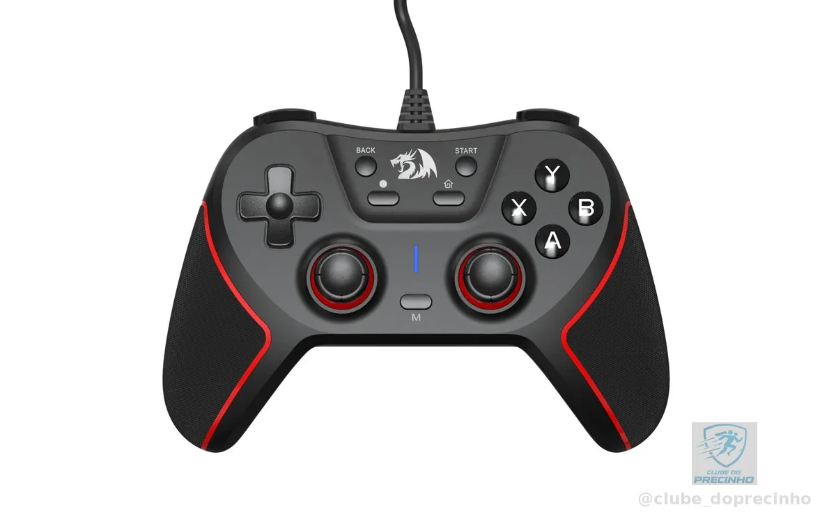 Controle Gamer Redragon Ephemera Preto e Vermelho USB G713