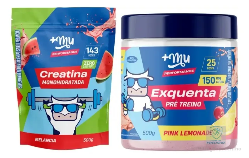 Kit Creatina Melancia 500g + Exquenta Pink Lemonade 500g +Mu