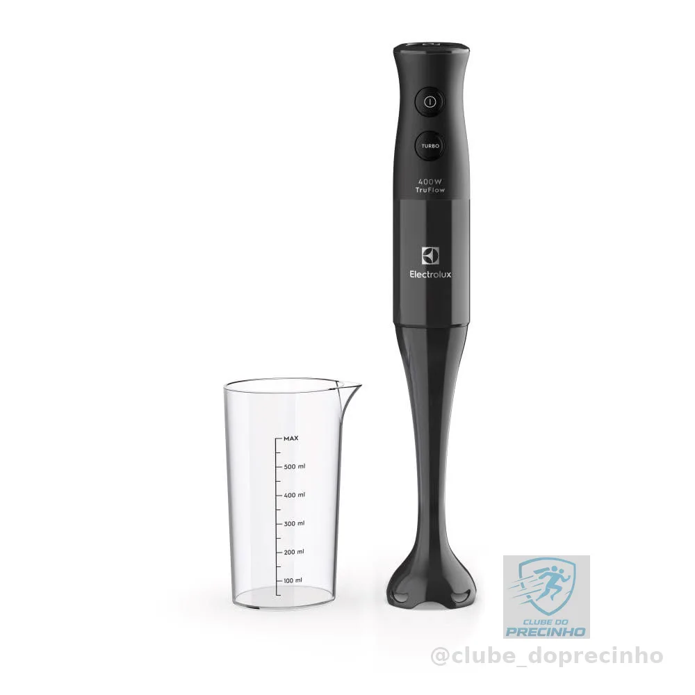 Mixer de mão Electrolux Preto 400W com Tecnologia TruFlow 1 velocidade função turbo EIB05 127V