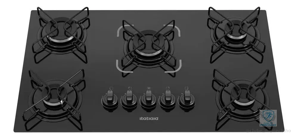 Cooktop 5 Bocas A Gás Glp Itatiaia Preto Essencial Preto Bivolt