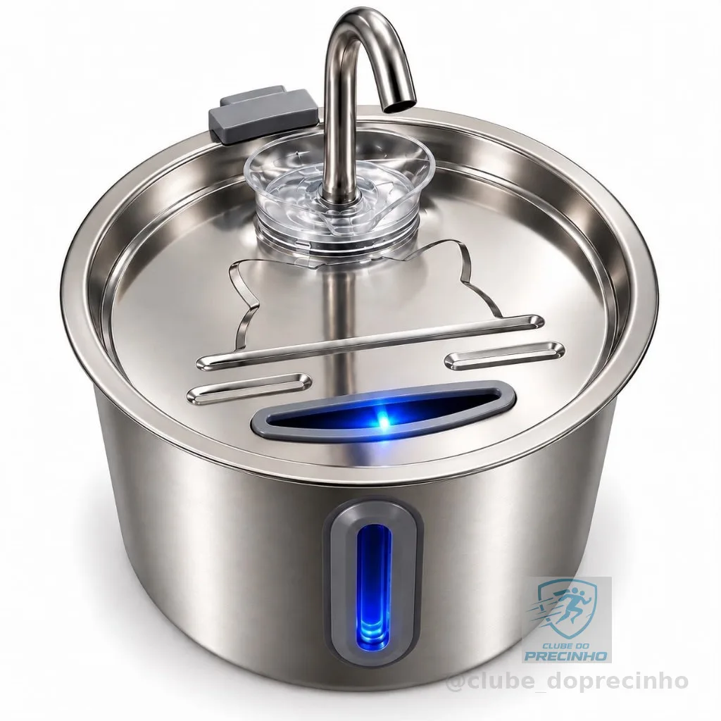 Aço Inoxidável Fonte para Gatos com Filtro Dispensador de água para Cães Bebedouro Gato Automático Super Silencioso