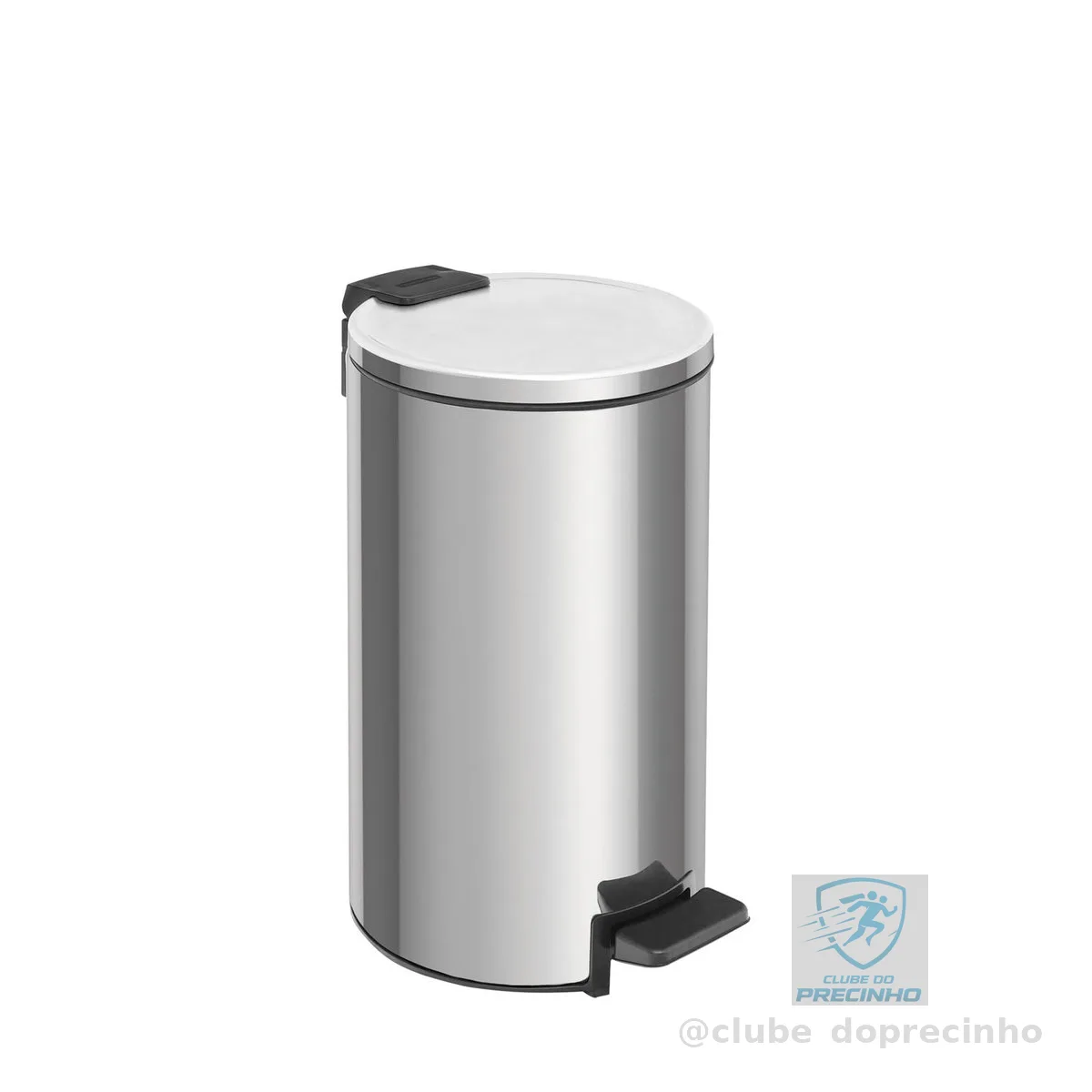 Lixeira com Pedal Tramontina Loop em Aço Inox com Acabamento Polido e Balde Interno 5 L