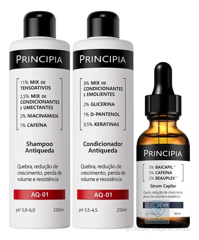Principia Kit Antiqueda Trio Shampoo + Condicionar + Sc-01