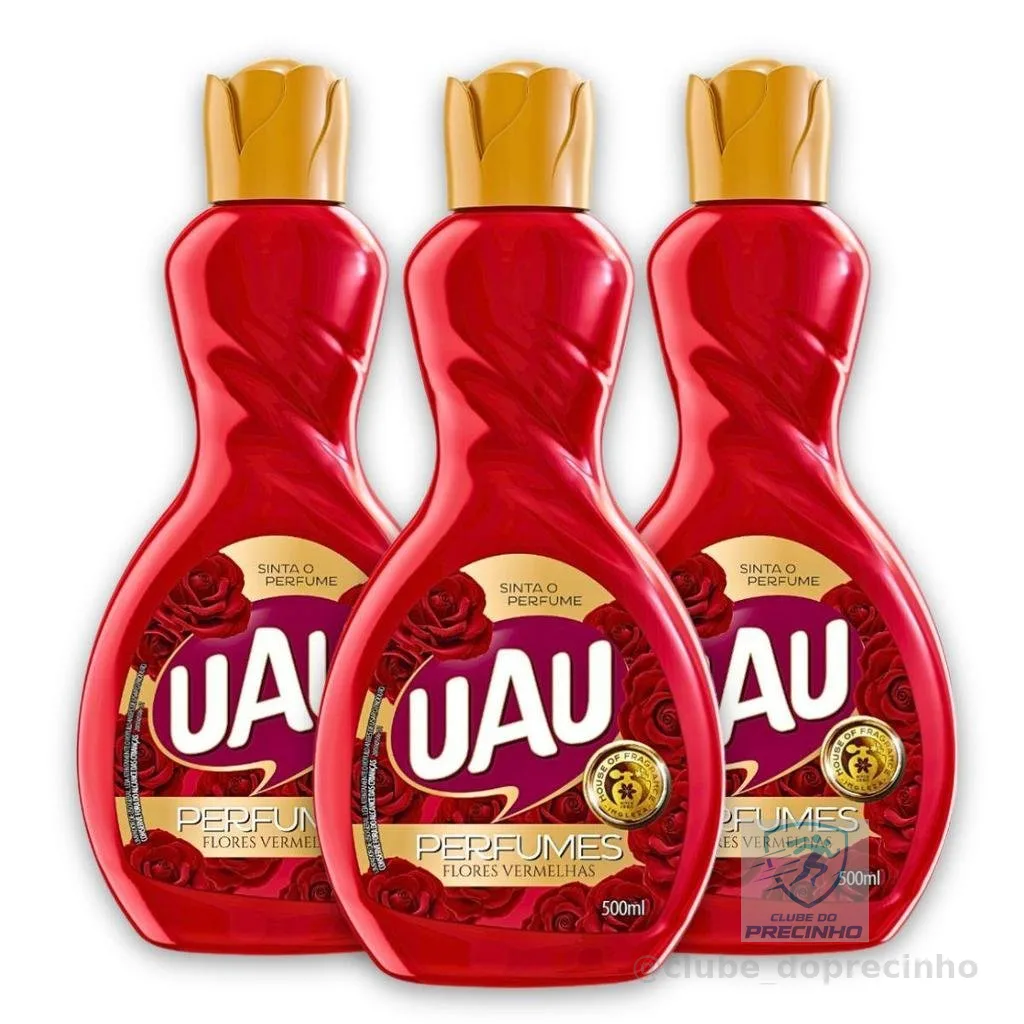 Kit 3un Limpador 500ml Uau Flores Vermelhas