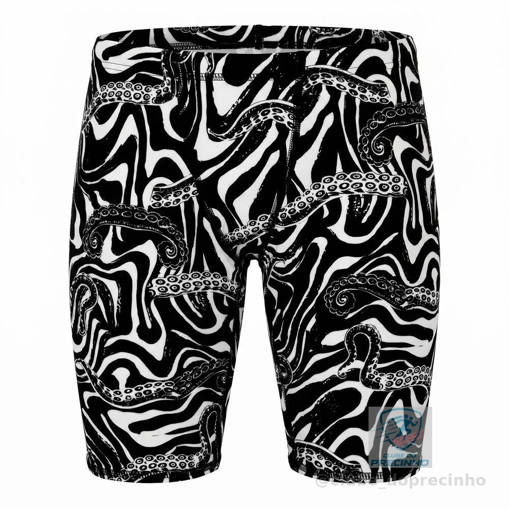 Bermuda Jammer Masculina de Natação Speedo Preta Estampada