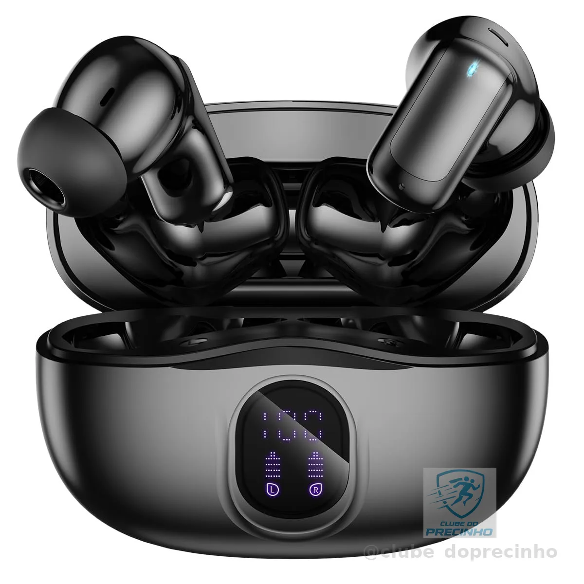 Fones Bluetooth Sem Fio com 60H de Bateria, Graves Profundos e IPX5 Preto