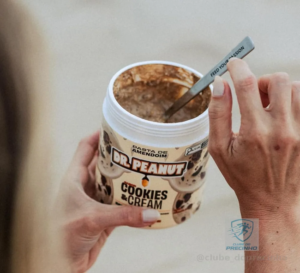 Dr. Peanut Pasta de Amendoim c/Whey Protein - Sabor Cookies & Cream, Pote 600g