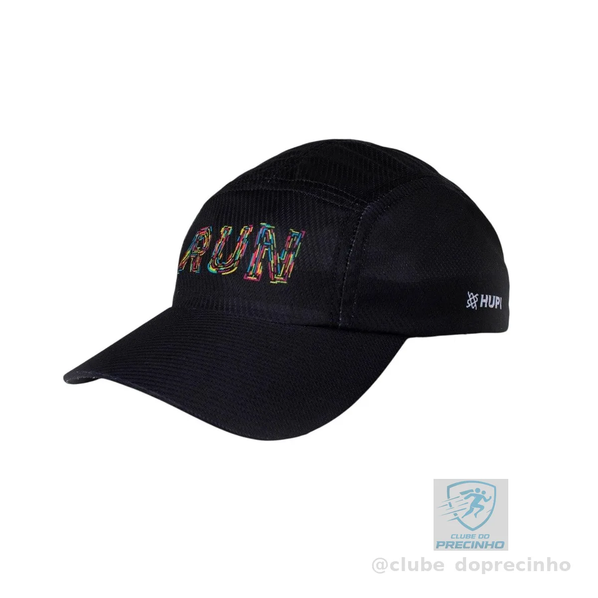 Boné para Corrida HUPI Run Colors Unissex, Cor: Preto