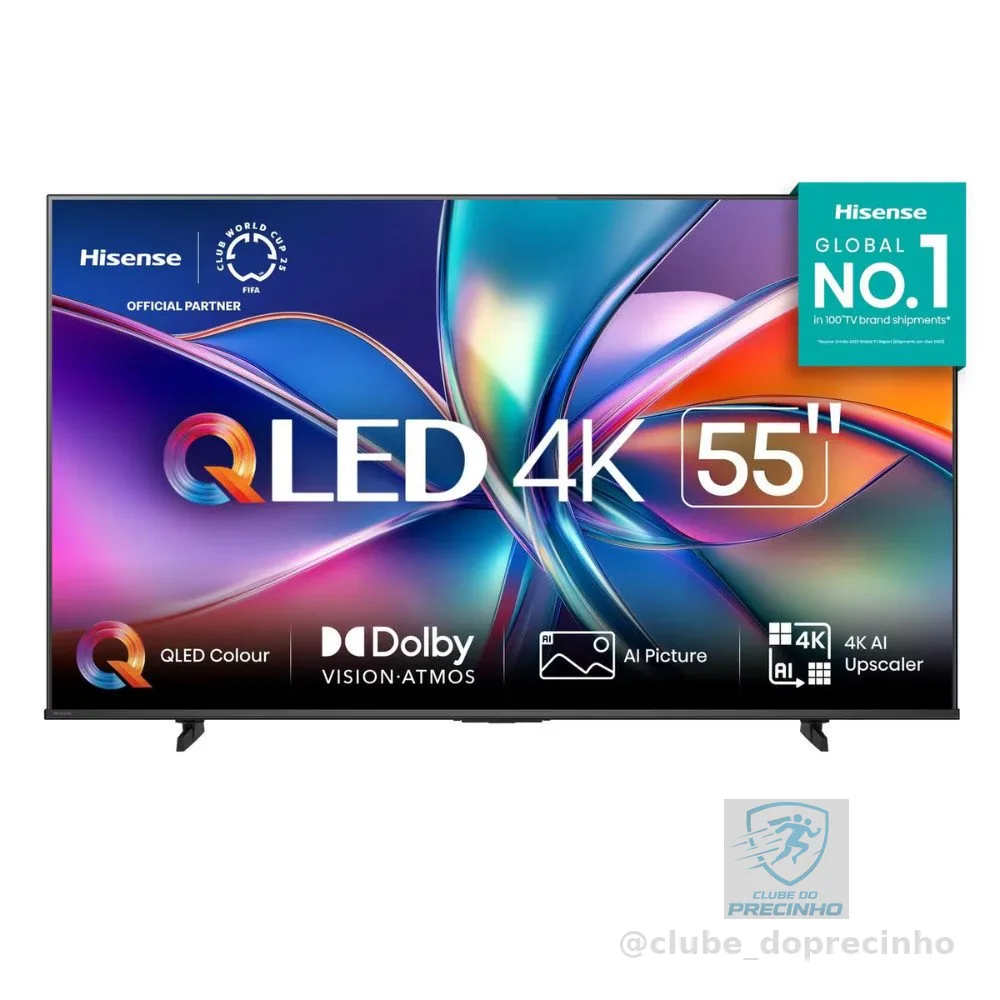 Smart TV 55 4K UHD QLED 55Q6QV HDR10 Dolby Atmos Vidaa U9 Hisense