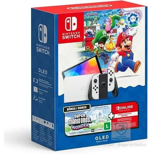 Console Nintendo Switch Oled Nintendo Bundle Super Mario Bros Wonder -  3 Meses Nintendo Switch Online 64gb Branco