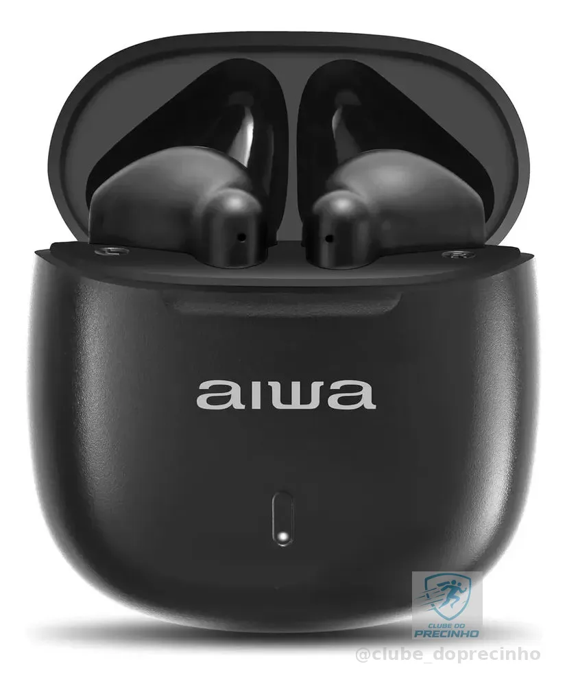 Fone de Ouvido Eardbud AIWA AWS-EB-05-B Bluetooth IPX4 24 Horas de bateria