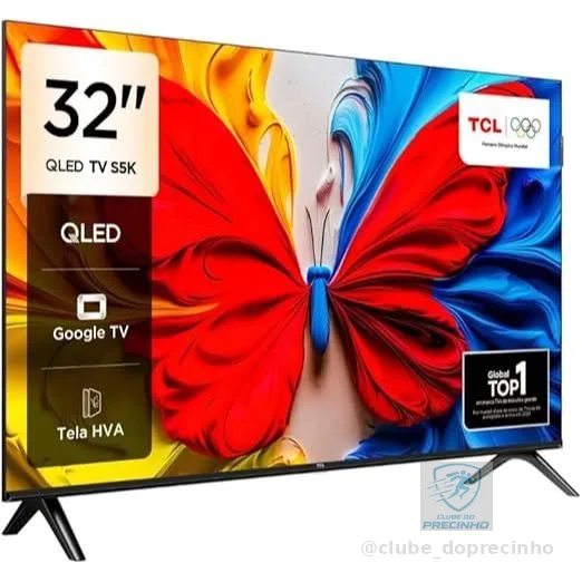Smart TV 32” FHD TCL 32S5K QLED Dolby Audio Google TV