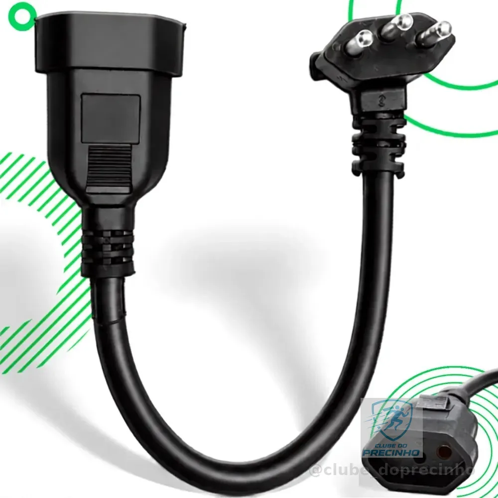 Adaptador Tomada 20a/10a Bivolt Microondas Air fryer Secador Panela Eletrica Carregador Carro Elétrico