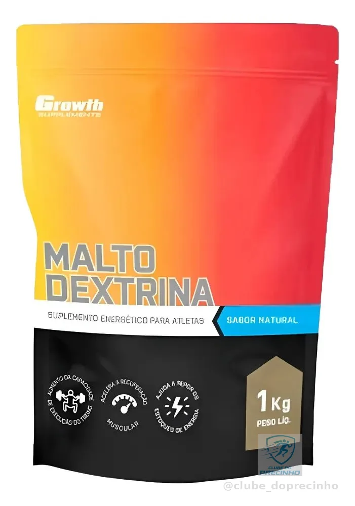 Maltodextrina 1kg Growth Carboidrato Fonte Rapida De Energia Natural - Sem Sabor Natural - Sem Sabor