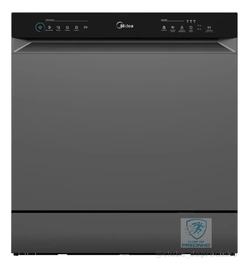 Lava Louças 8 Serviços Cinza Touch Plus Midea Cinza