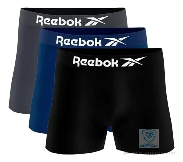 Kit 3 Cuecas Reebok Original Em Microfibra Sem Costura